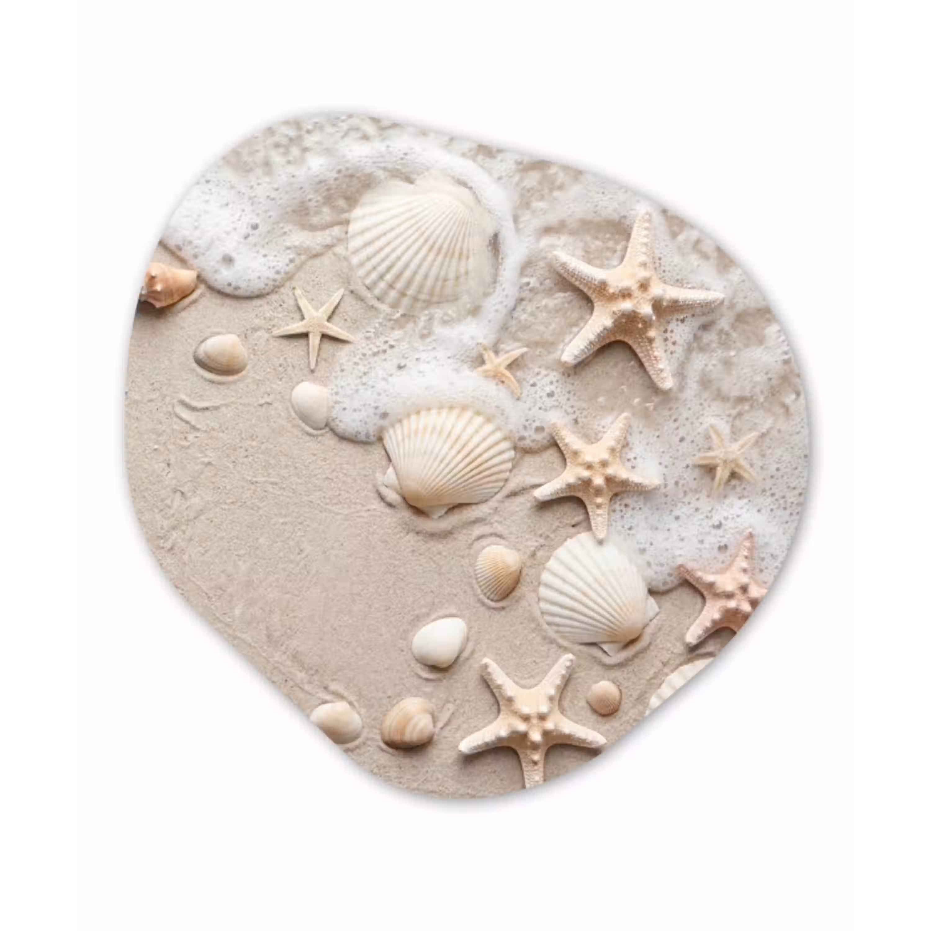 Schelpen - Zeesterren - Strand Wandcirkel Organisch Forex 3mm klein -3d