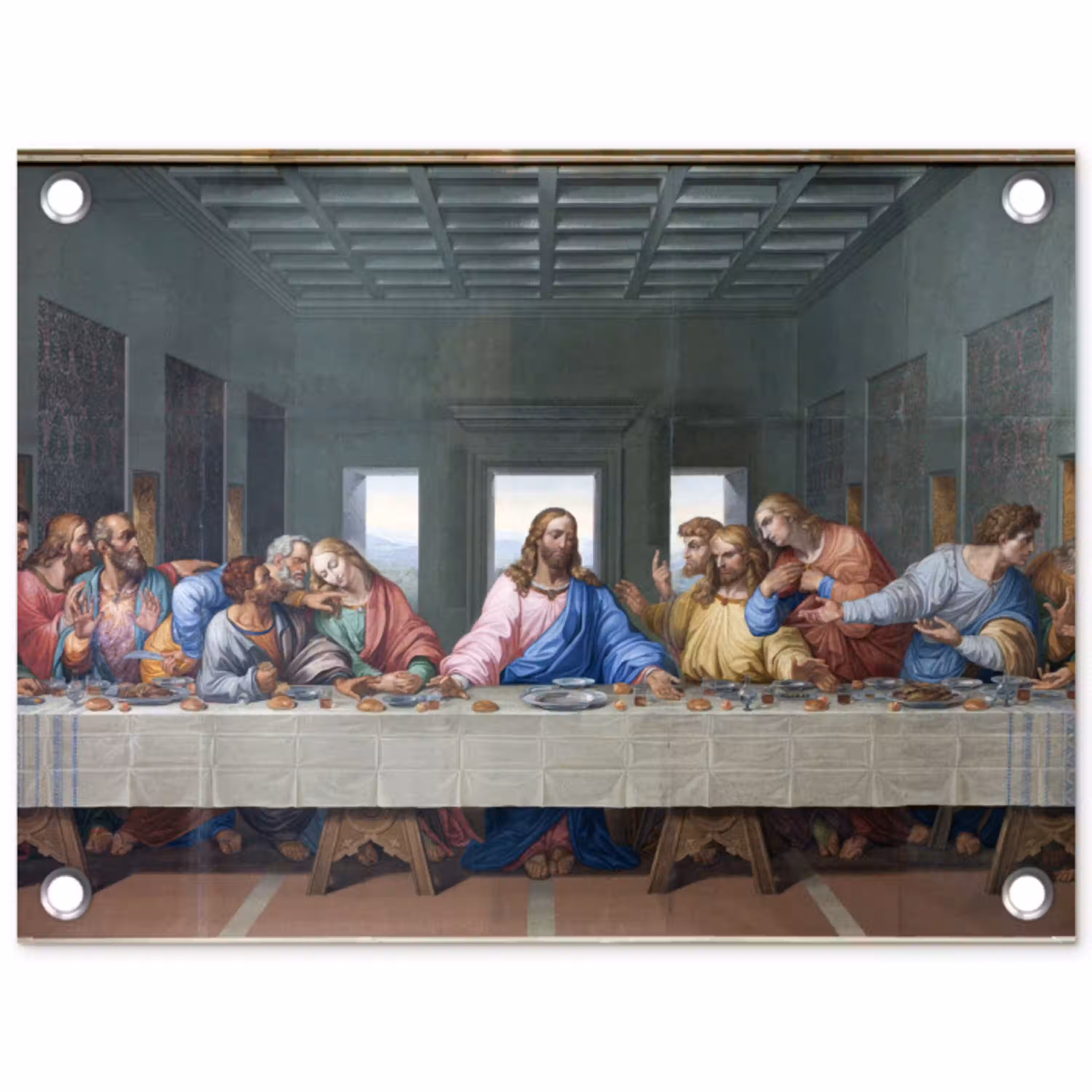 Het laatste avondmaal - Leonardo da Vinci tuinposter los doek klein -3d