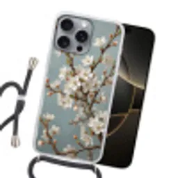 Botanisch - Stilleven - Blauw Hoesje iPhone 16 Pro Max met koord klein -sfeer1