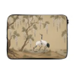 Kraanvogels - Water - Beige laptophoes neopreen klein -3d
