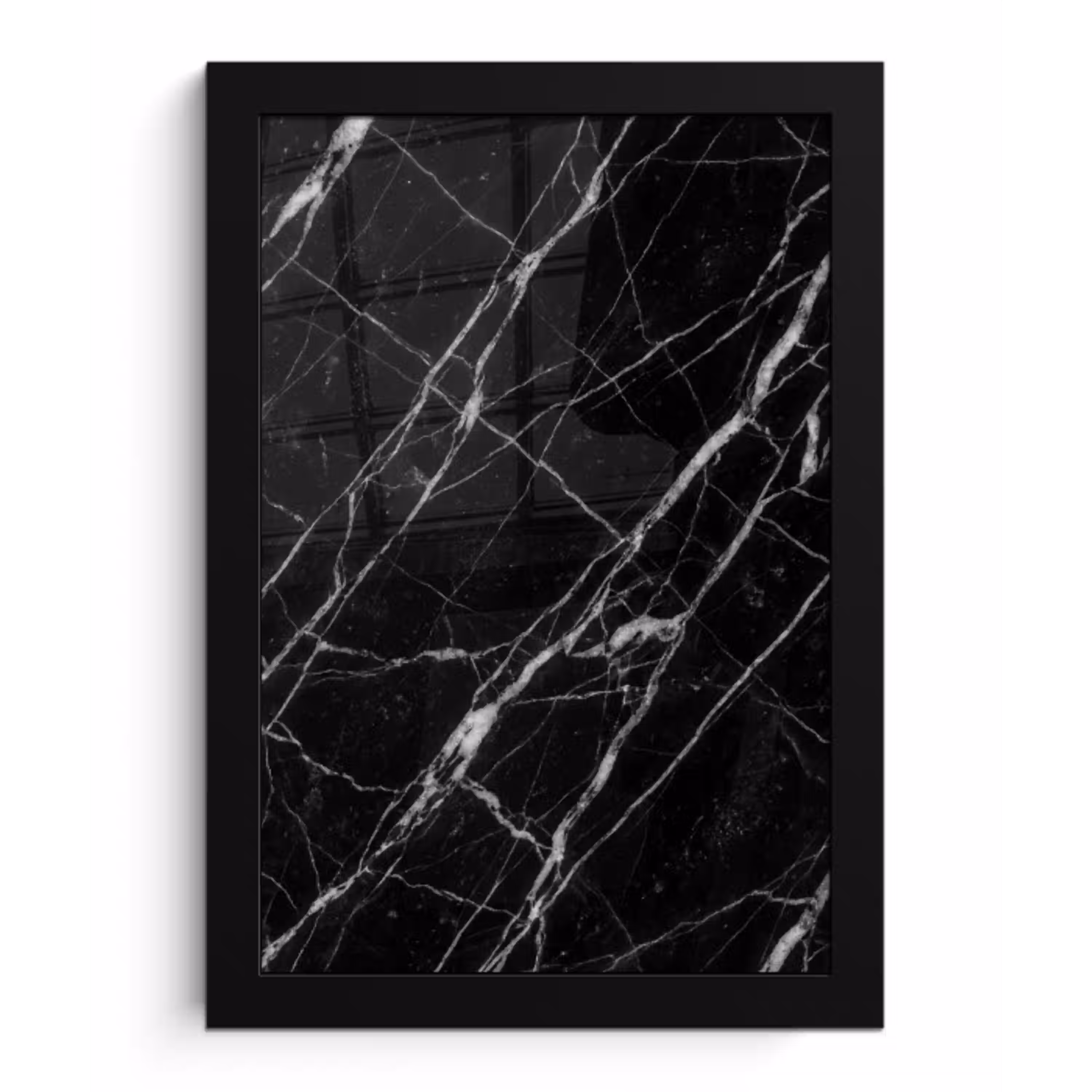 Marmer - Aders - Abstract - Zwart fotolijst zwart zonder passe partout klein -3d