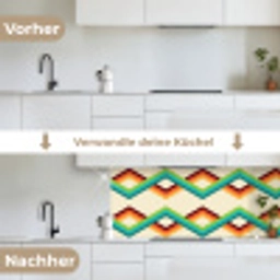 Retro - Strepen - Design - Seventies keuken achterwand 2 middel 871 -voor-na_DE