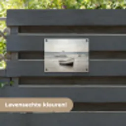 Roeiboot - Zee - Horizon tuinposter los doek klein -sfeer3