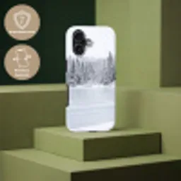 Meer - Dennen - IJs - Winter - Rustgevend Toughcase MagSafe Apple iPhone 17 klein -USP_PrintM_NL