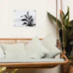 Plant - Bladeren - Minimalistisch - Zwart tuinposter los doek klein -sfeer7