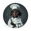 Hond - Garde - Kok Wandcirkel aluminium klein -3d