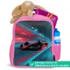 Raceauto - Baan - Neon - Verlichting Kinderrugzak - Roze middel -inhoud_FR