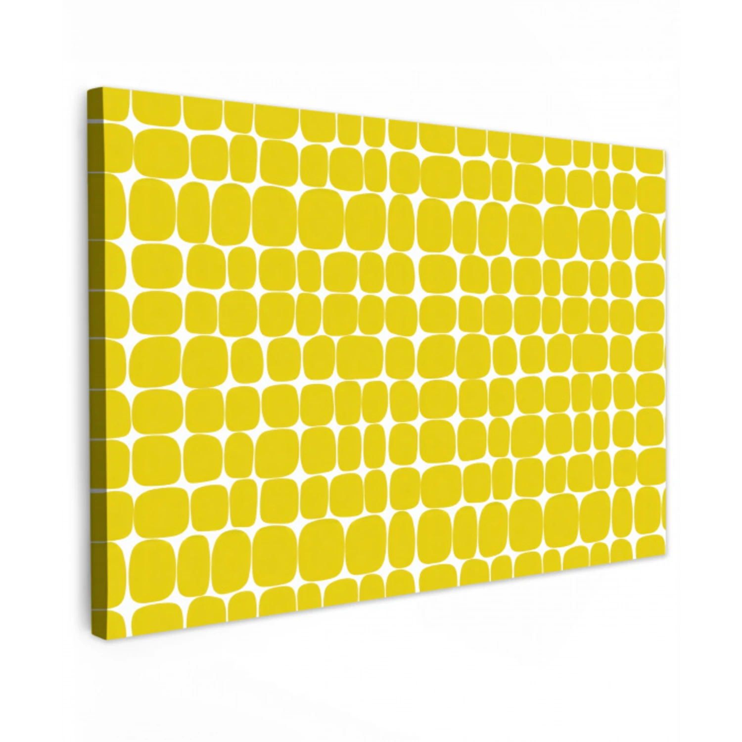 Stippen - Modern - Geel Tuinposter op houten frame 2 cm dik klein 845 -3d