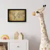 Wereldkaart - Vintage - Antiek - Bruin - Papier fotolijst zwart zonder passe partout klein -usfeer4_kinderkamer