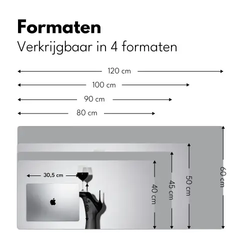 Hak - Wijn - Minimalistisch - Zwart Muismat XXL klein -sfeer5