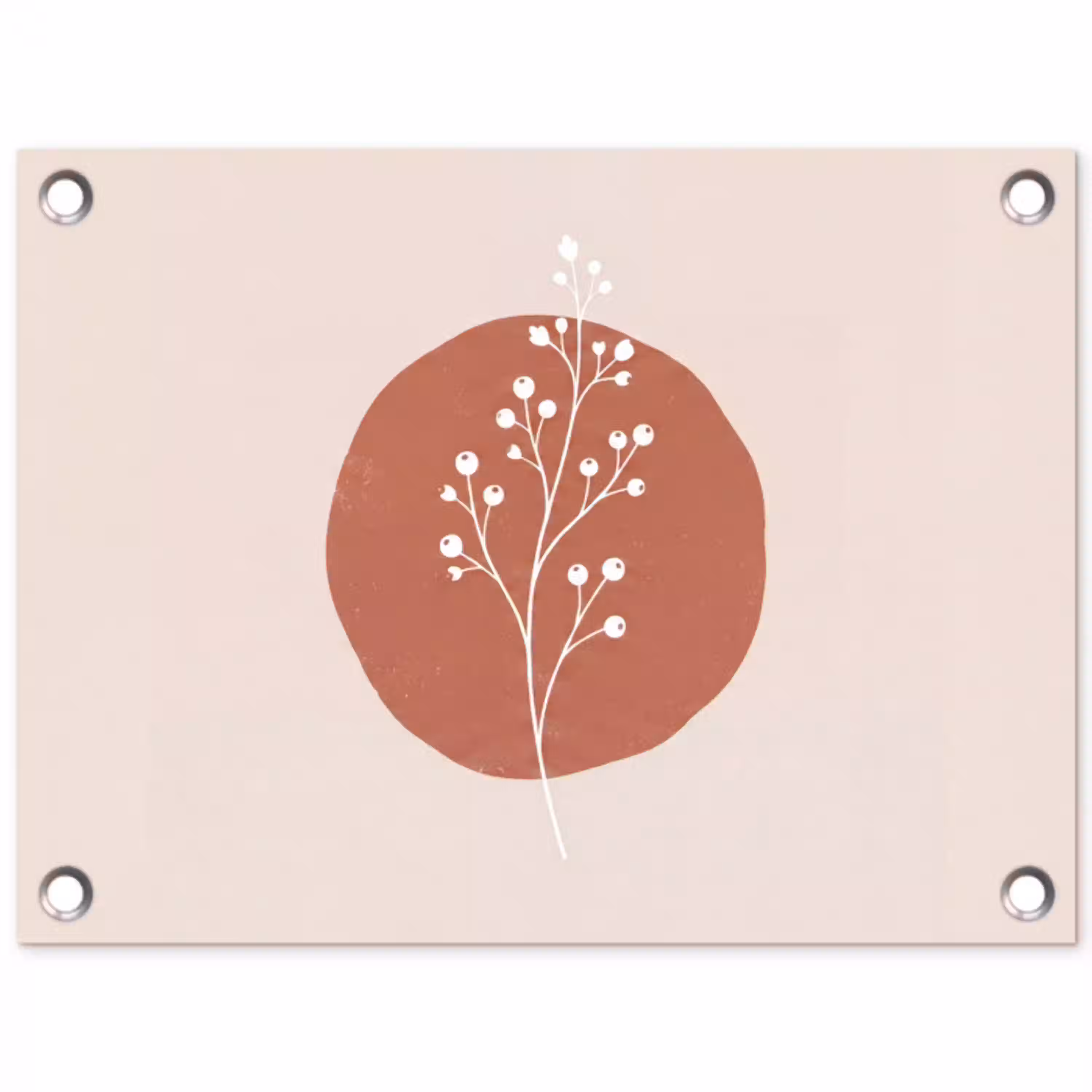 Plant - Tak - Abstract - Modern - Wit tuinposter los doek klein -3d