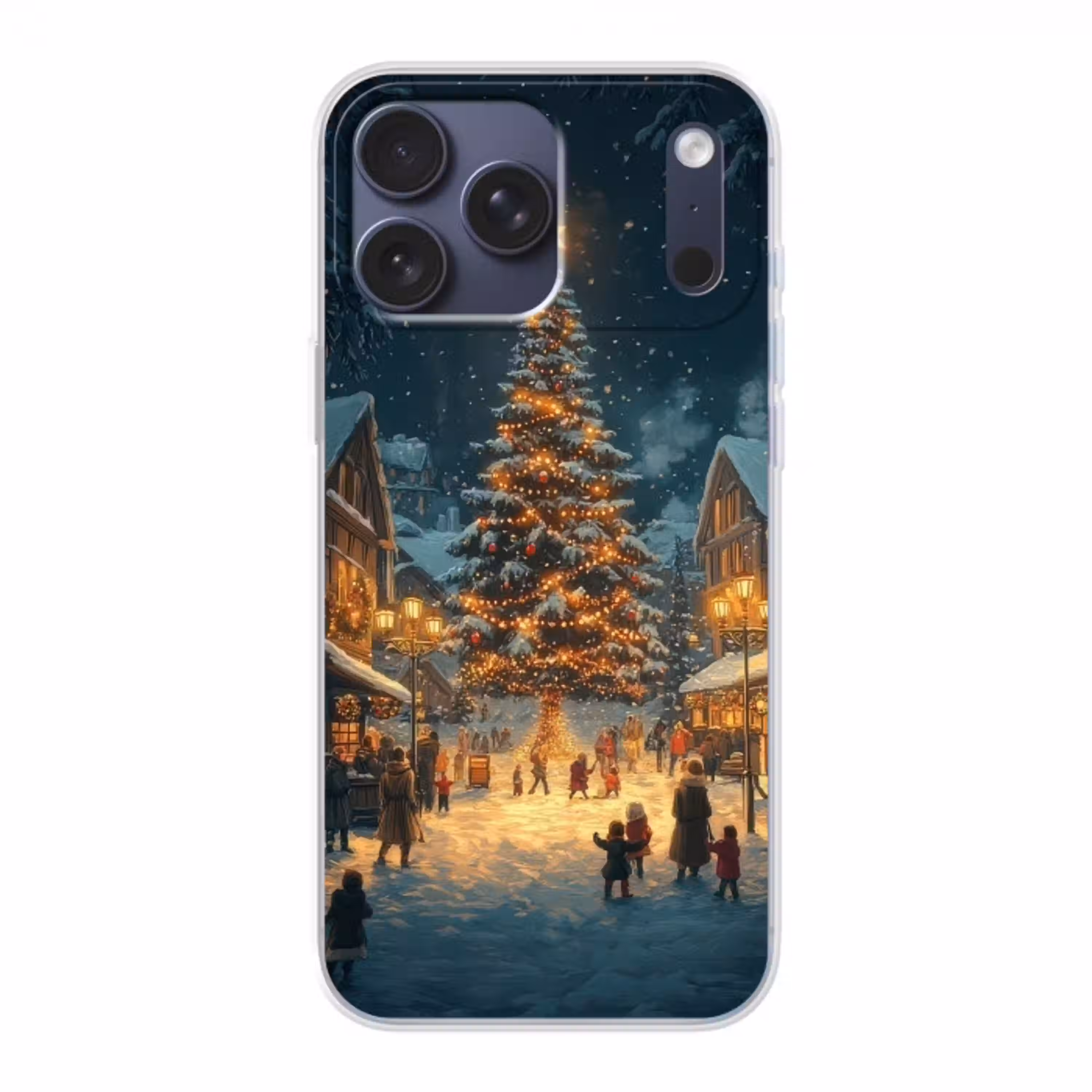 Kerstfeest - Dorp - Donker Telefoonhoesje iPhone 17 Pro Max klein -3d