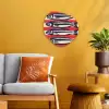 Sardines - Rood en beige strepen Wandcirkel Organisch Forex 3mm klein -sfeer4