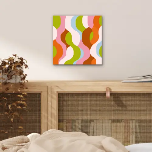 Abstract - Vormen - Roze aluminium wit klein -sfeer3