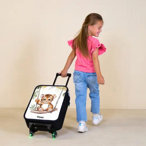 Timo tijger Kinderkoffer - Zwart klein -sfeer1