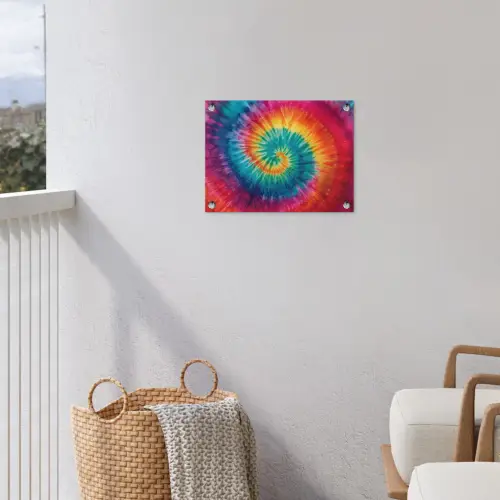 Regenboogkleuren - Tie dye - tuinposter los doek klein -sfeer8