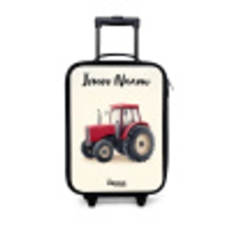 Tractor - Getekend - Rood Kinderkoffer - Zwart klein -3d