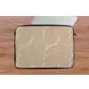 Beige - Marmer - Organisch - Wit laptophoes neopreen klein 279 -tafel