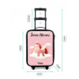 Eenhoorn - Vleugels - Roze - Regenboog Kinderkoffer - Zwart klein -productfoto_formaten