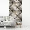 Geometrisch - Motief - Aardetinten fotobehang vinyl groot 64 -woonkamer