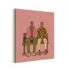 Illustratie - Bankje - Personen - Minimalistisch aluminium wit klein -3d