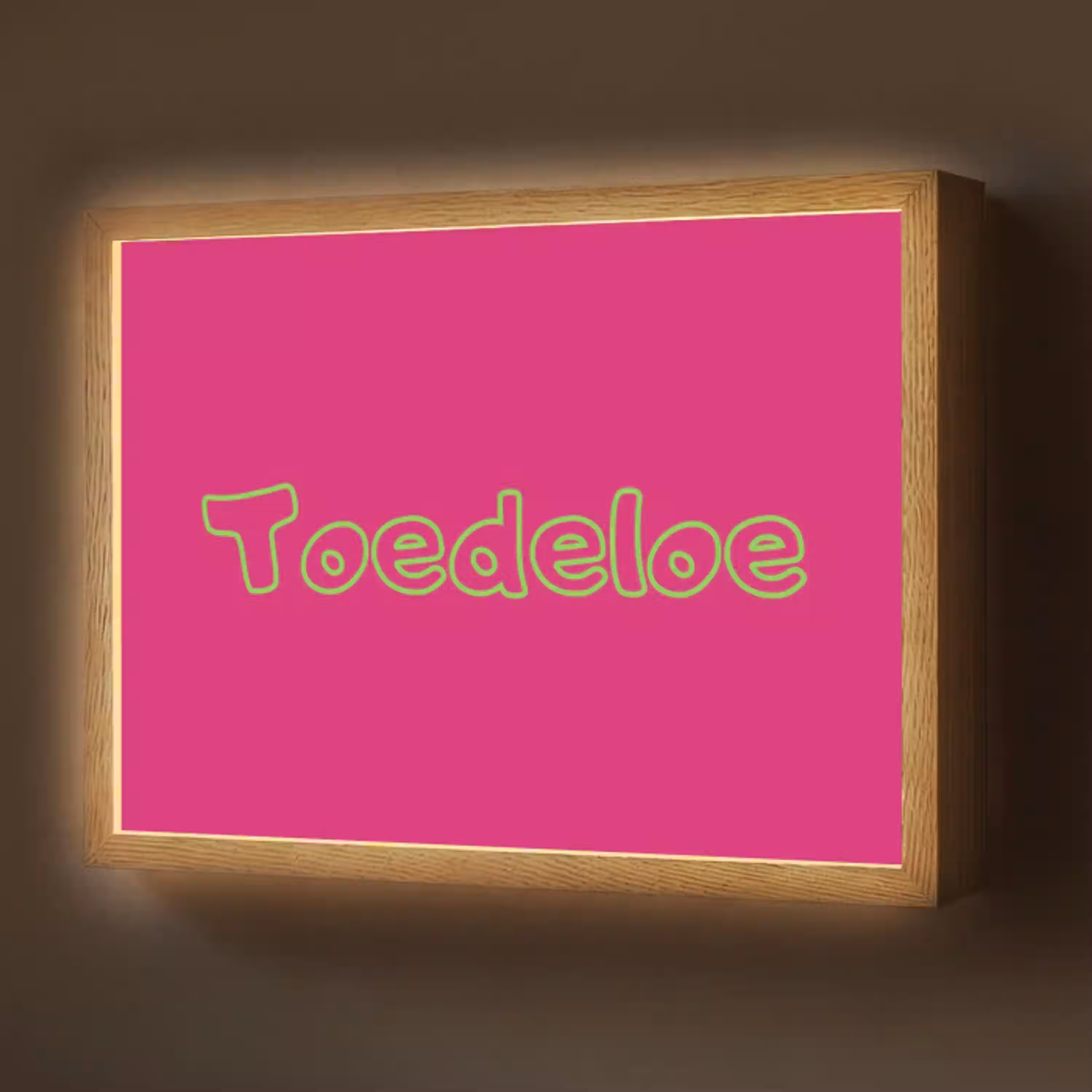 Toedeloe - Groen - Roze Light Box met batterij (Wandlamp) middel -z3d_website