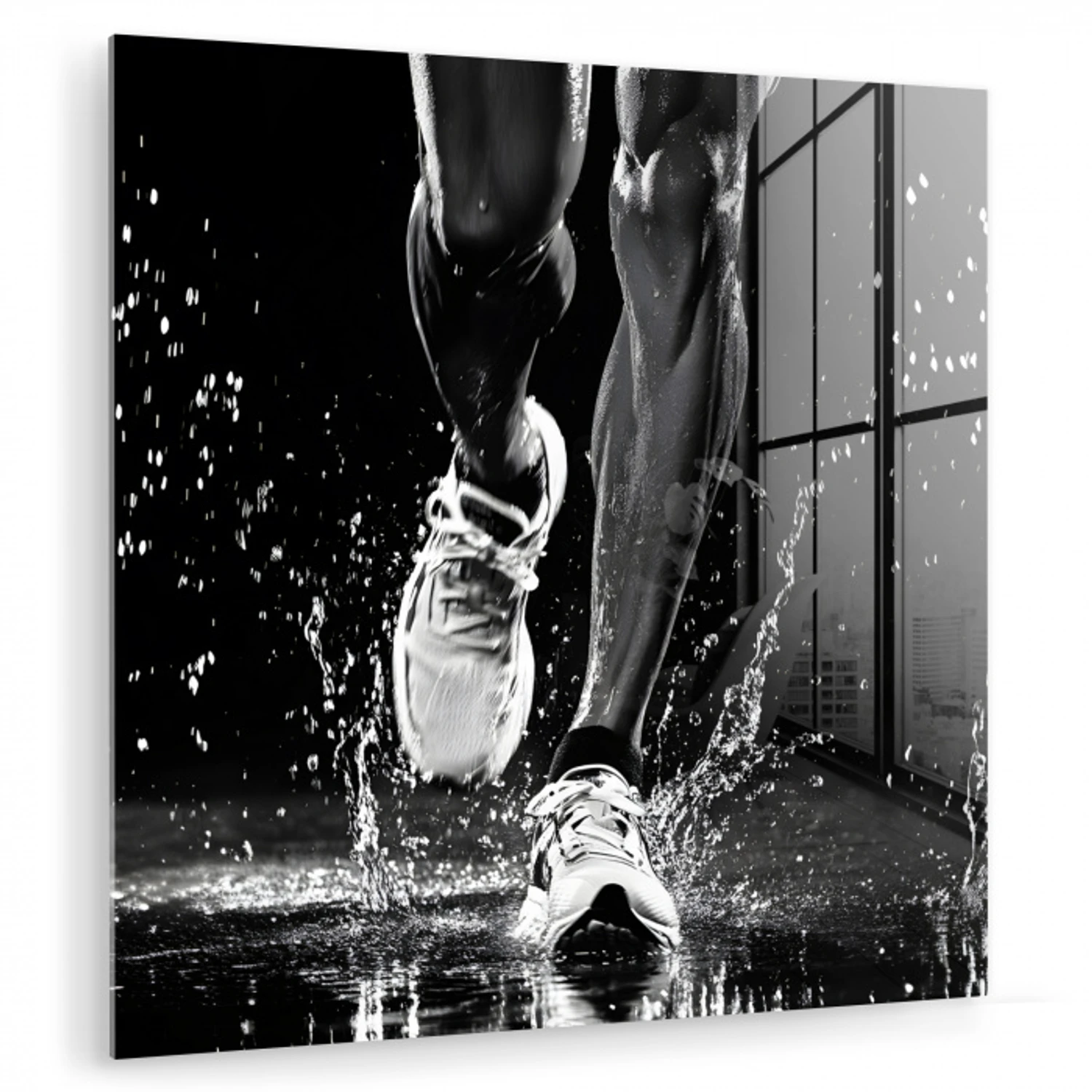 Hardloopschoenen - Rennen - Druppels - Zwart plexiglas 5mm klein -zzzproduct_nieuw