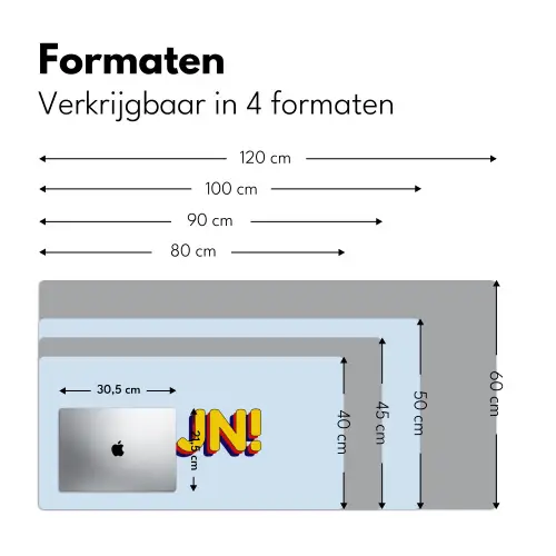 Fijn - Geel - Oranje Muismat XXL klein -sfeer5