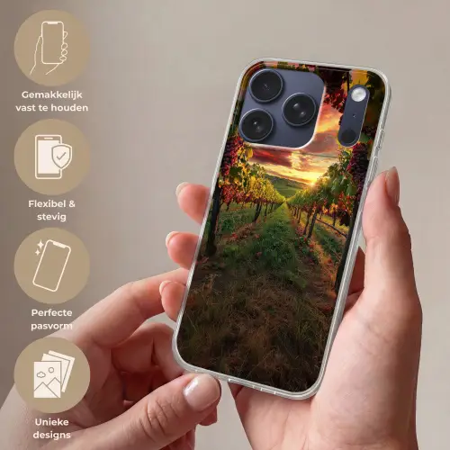 Wijngaard - Druiven - Zonsondergang Telefoonhoesje iPhone 17 Pro klein -sfeer3_NL