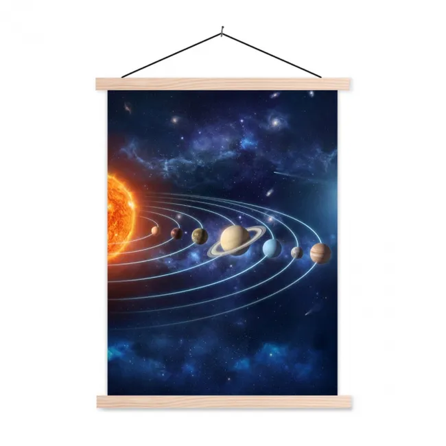 Hanging Poster - Space - Solar System - Blue