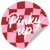 Pinky up - Geblokt - Bordeauxrood Wandcirkel behangsticker klein -3d