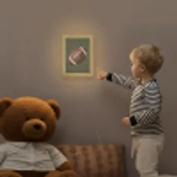 Football - Hout - Sport - Groen Light Box met kabel (Kinderlampje) klein -sfeer4a_kind