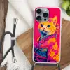 Kat - Kimono - Bloemen - Roze Hoesje iPhone 16 Pro Max met koord klein -sfeer4