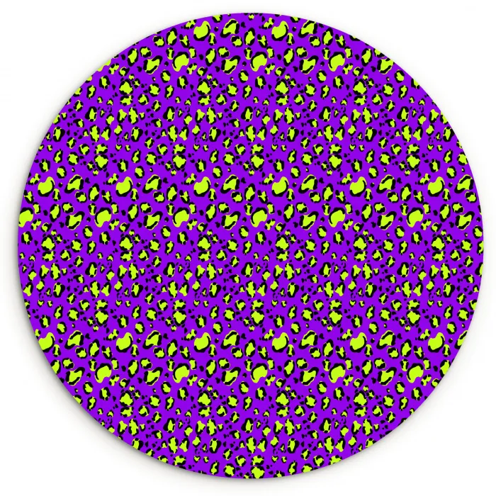 Panterprint - Paars - Groen - Neon Wandcirkel plexiglas klein 852 -3d