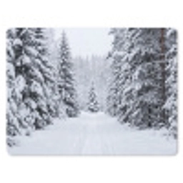 Bos - Winter - Sneeuw - Pad - Natuur muismat rubber klein -3d