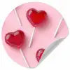 Lollies - Hartjes - Roze Wandcirkel behangsticker klein -3d