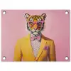 Tijger - Bril - Geel - Jasje tuinposter los doek klein -3d
