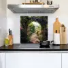 Doorkijk - Landschap - Bloemen - Tuinboog - Natuur Inductie beschemer met haakjes middel -sfeer2
