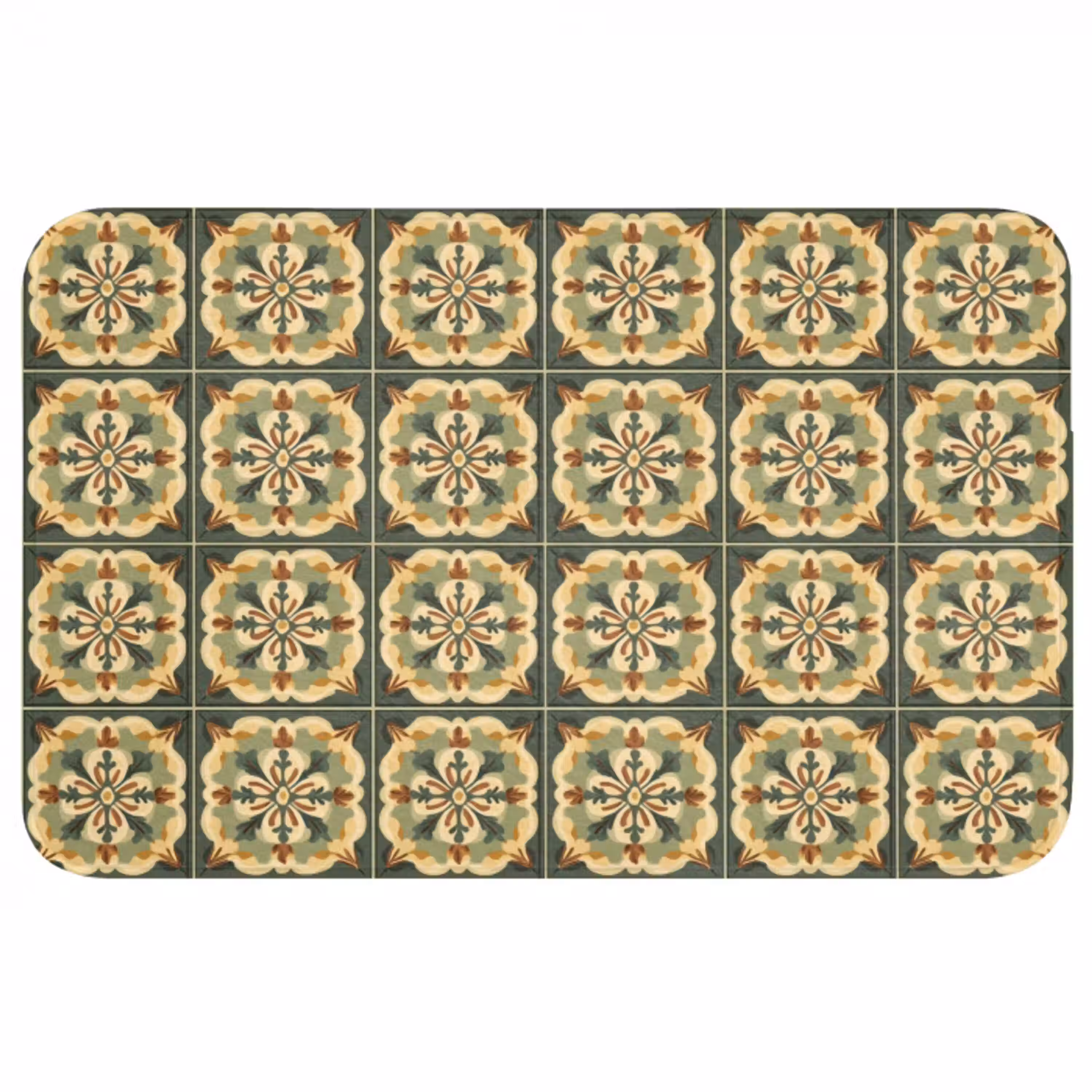 Ornament - Patroon - Groen Badmat middel 997 -3d