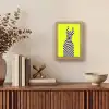 Dobermann - Geblokt - Geel Light Box met kabel (Tafellamp) klein -sfeer2