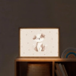 Hond - Gevlekt - Bruin - Stippen Light Box met batterij (Wandlamp kind) middel -sfeer1_kind
