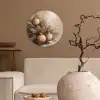 Kerst - Kerstballen - Beige - Goud Wandcirkel kunststof plaat 5mm dik klein -sfeer1