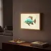 Schubben - Vis - Mint - Minimalistisch Light Box met batterij (Wandlamp) middel -sfeer1