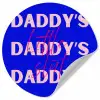 Blauw - Daddy's - Blokletters Wandcirkel behangsticker klein -3d