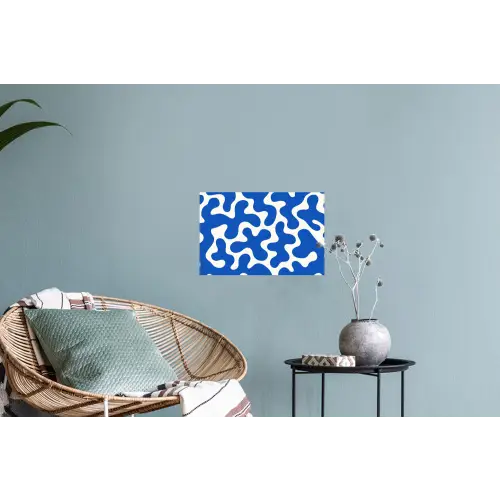Vormen - Abstract - Blauw - Golven Muursticker klein -plant