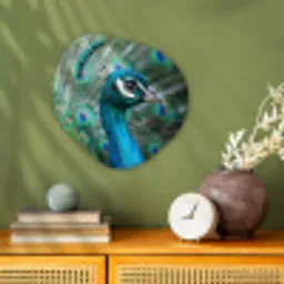 Pauw - Veren - Blauw Wandcirkel Organisch Forex 3mm klein -sfeer2