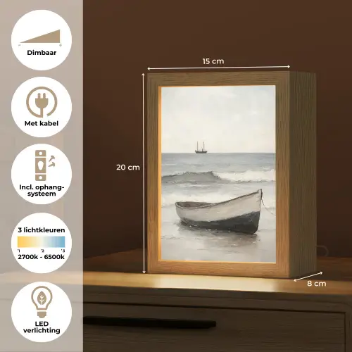 Roeiboot - Zee - Horizon Light Box met kabel (Tafellamp) klein -USP_NL