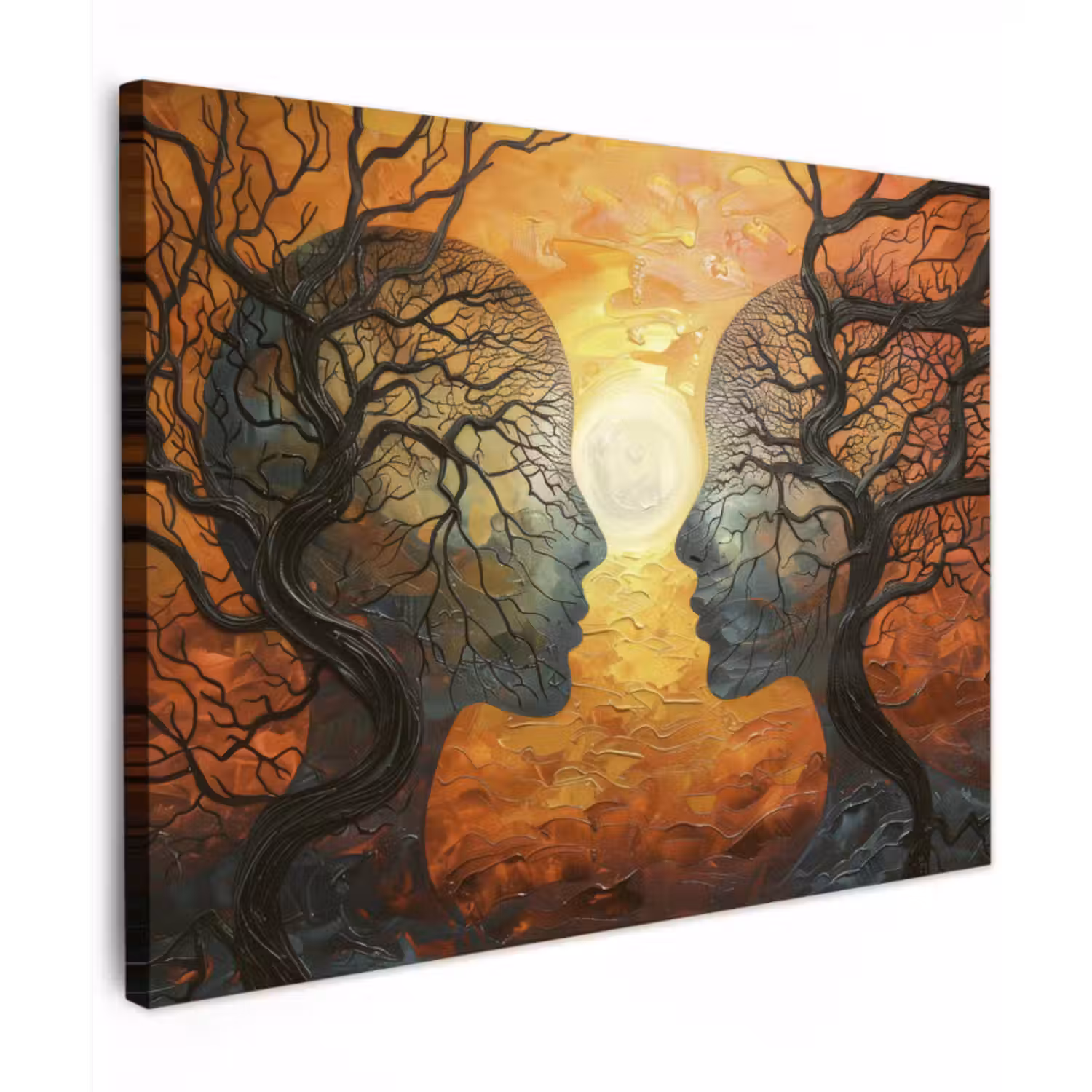 Canvas schilderij - Kunst - Mensen - Bomen - Abstract