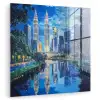 Stad Kuala Lumpur - Skyline - Wolkenkrabbers - Water plexiglas 5mm klein -zzzproduct_nieuw