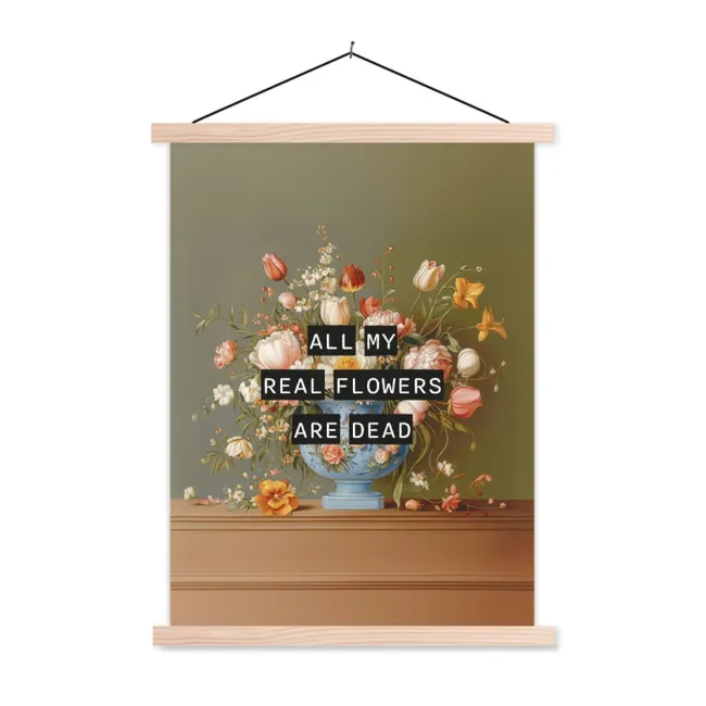 Schoolplaat - Bloem - Quote - Vintage - Art